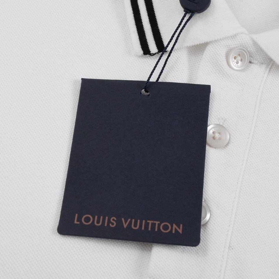 Louis Vuitton New three-flower LOGO embroidered polo shirt with lapel