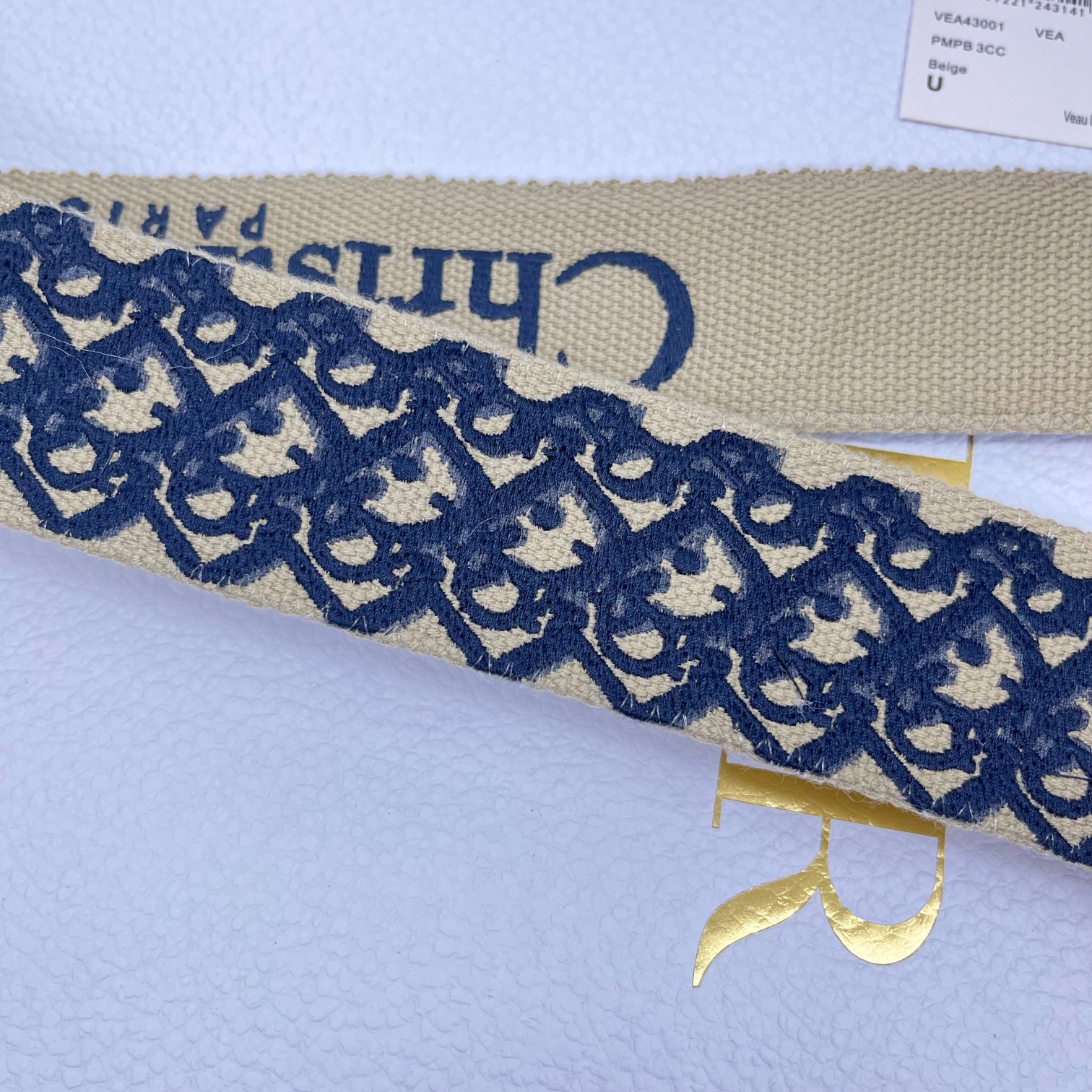 Dior Blue D shoulder strap