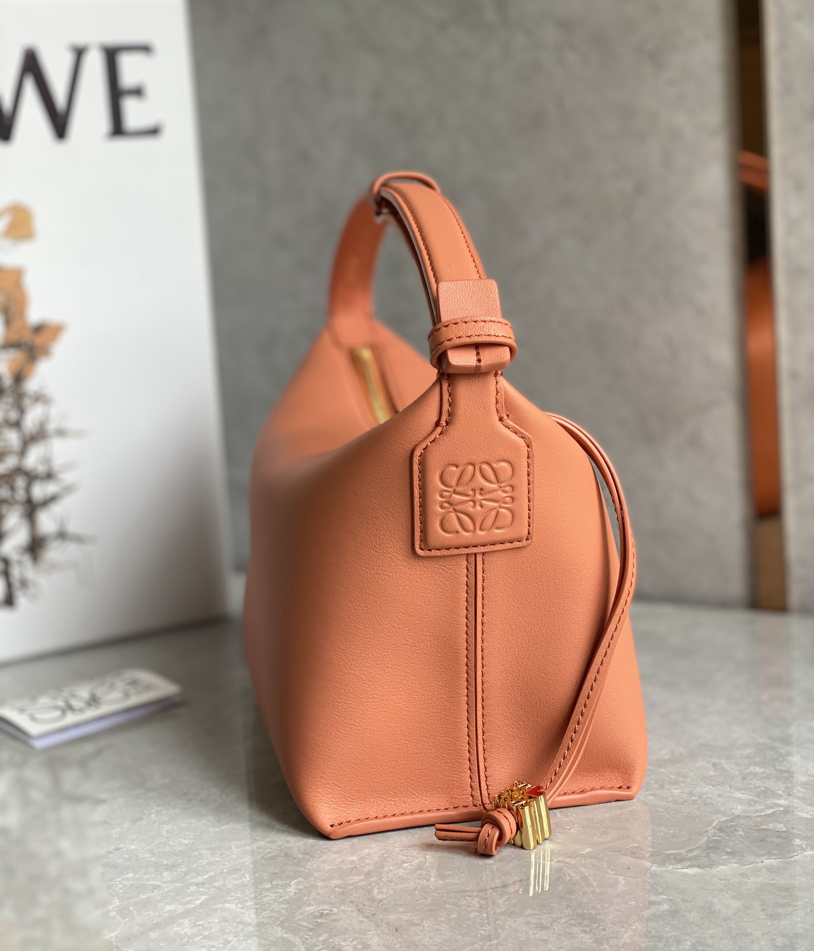 LOEWE cubi full leather lunch box bag