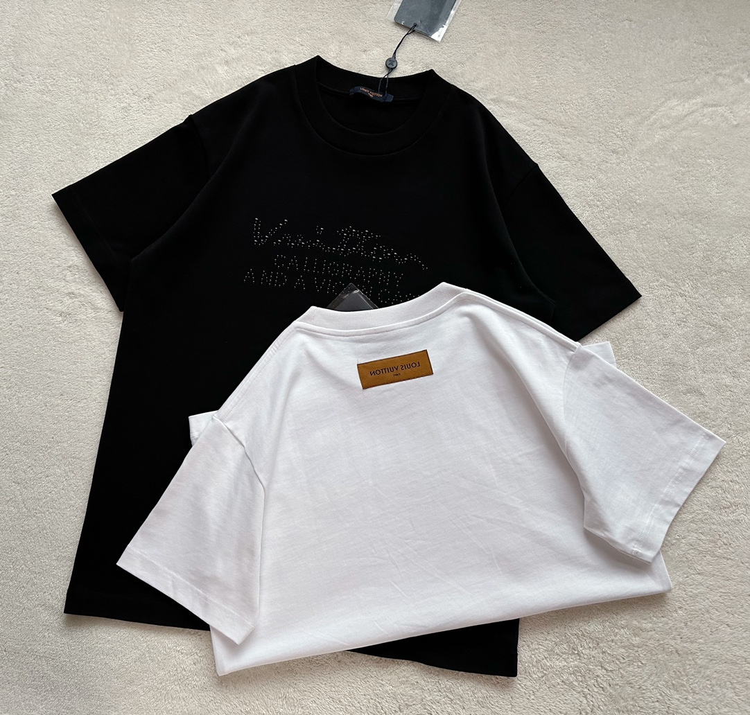 Louis Vuitton Heavy Industry Gradient Beaded Beaded Short Sleeve T