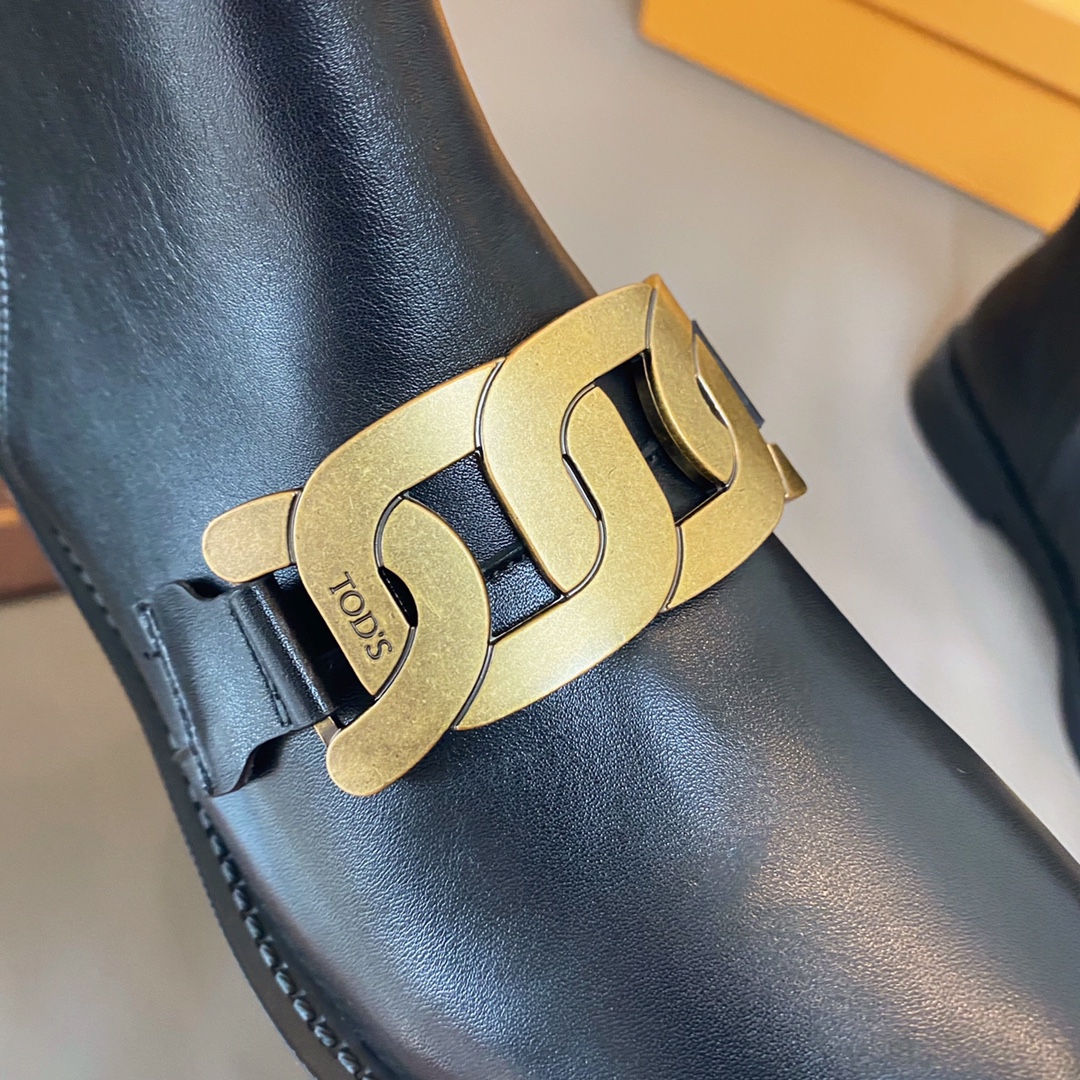 TOD'S 𝙏𝙊𝘿𝙎 Todds 2020 autumn and winter new short boots ✔️ metal buckle short boots import open edge bead cowhide