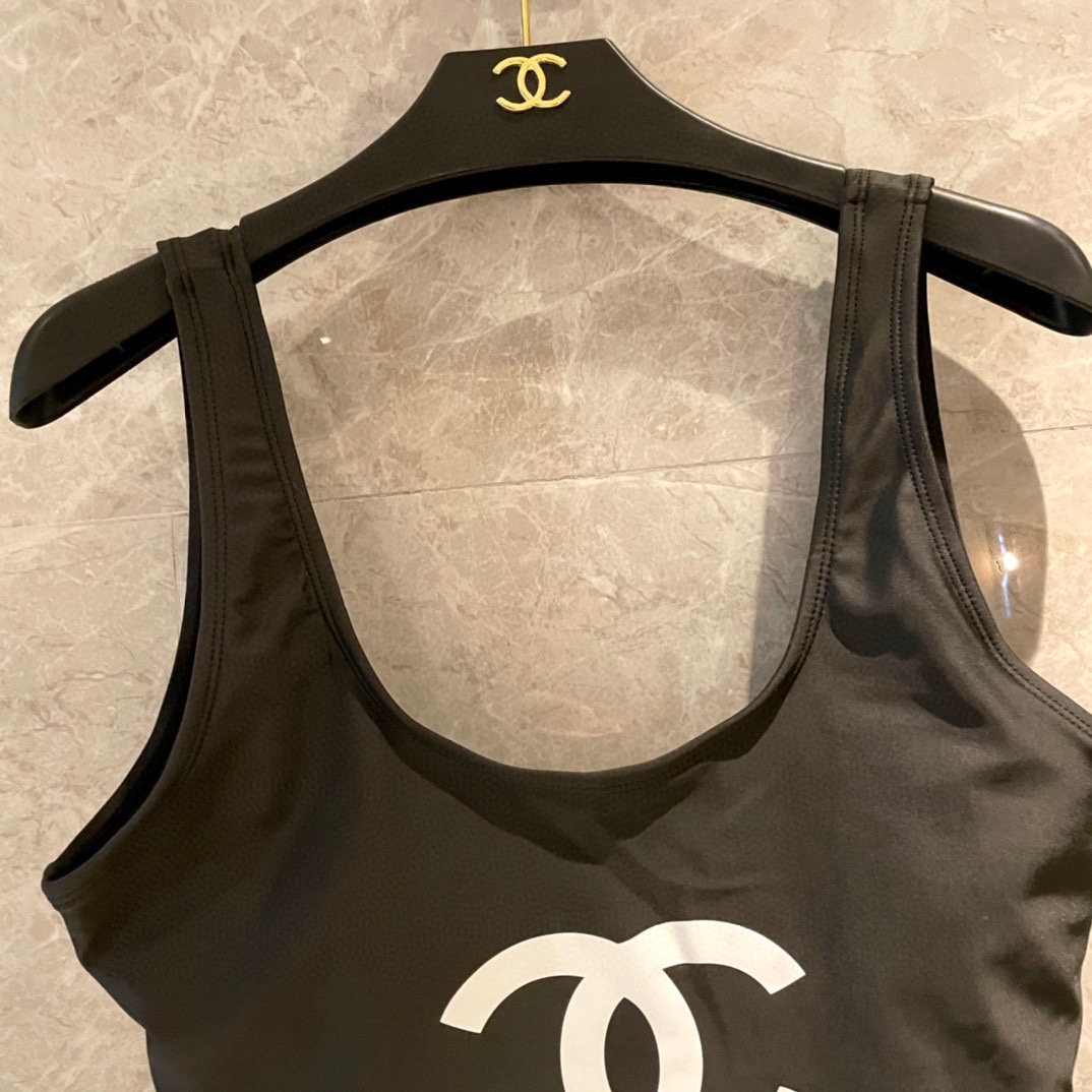 Chanel new black one-piece swimsuit