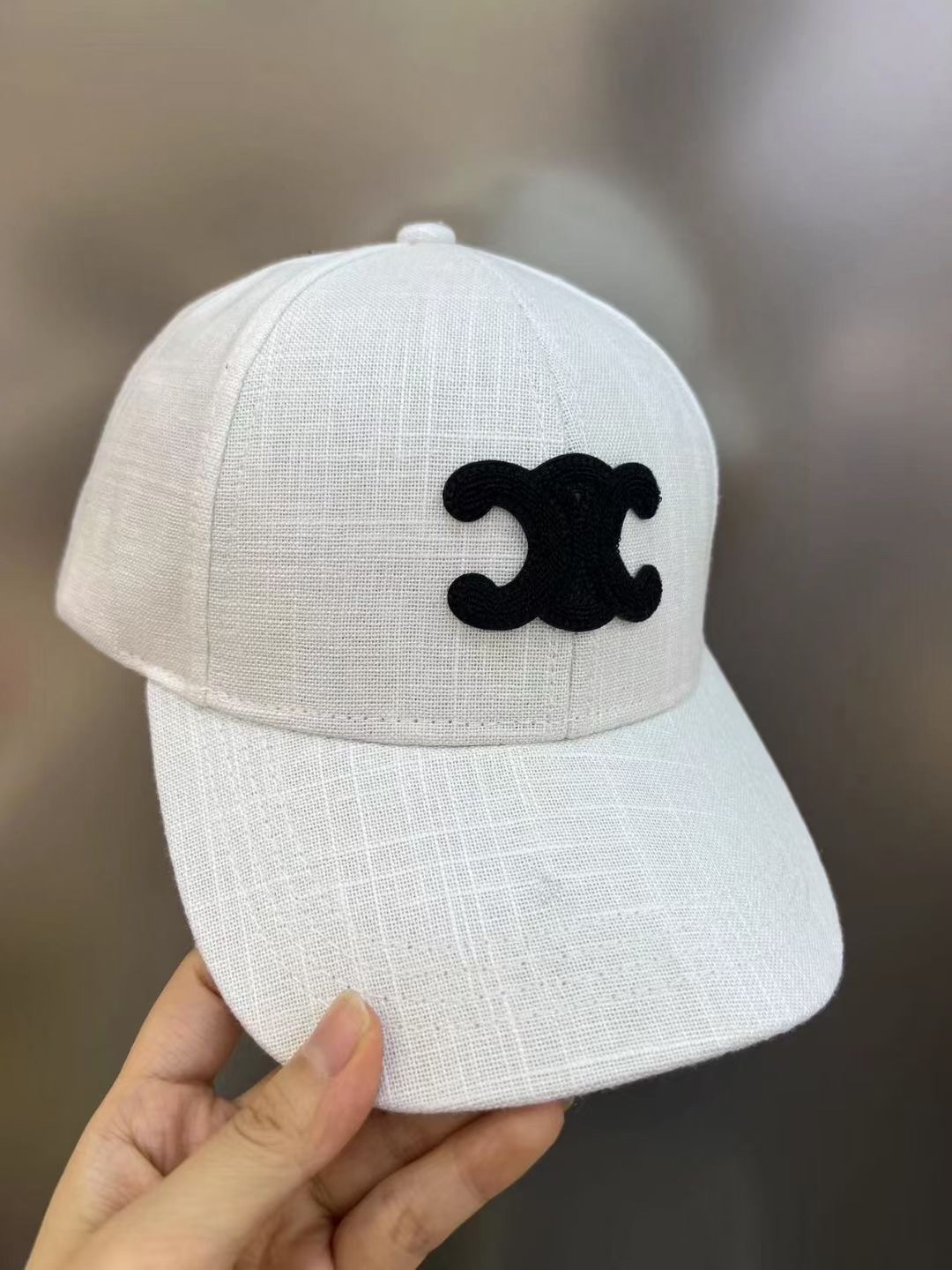CELINE Cotton Linen Baseball Cap