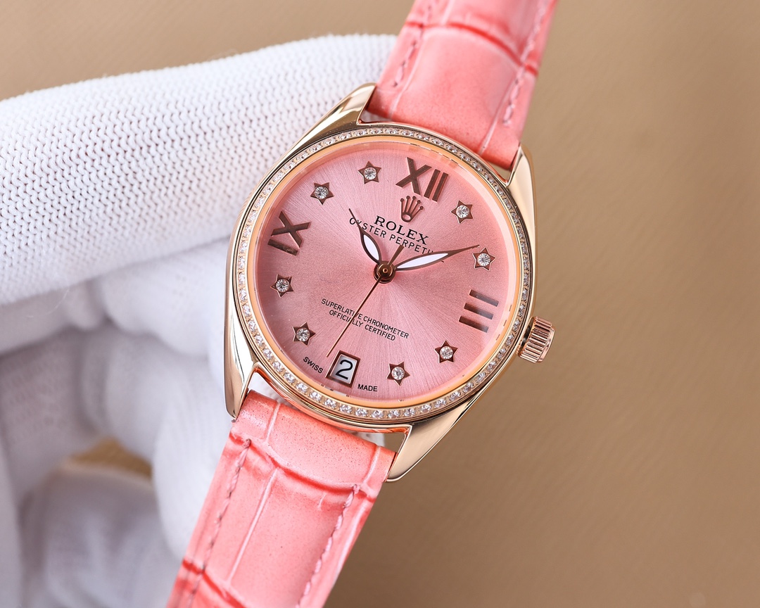 Rolex V8 version fashion women's watch simple three needle super luminous at night