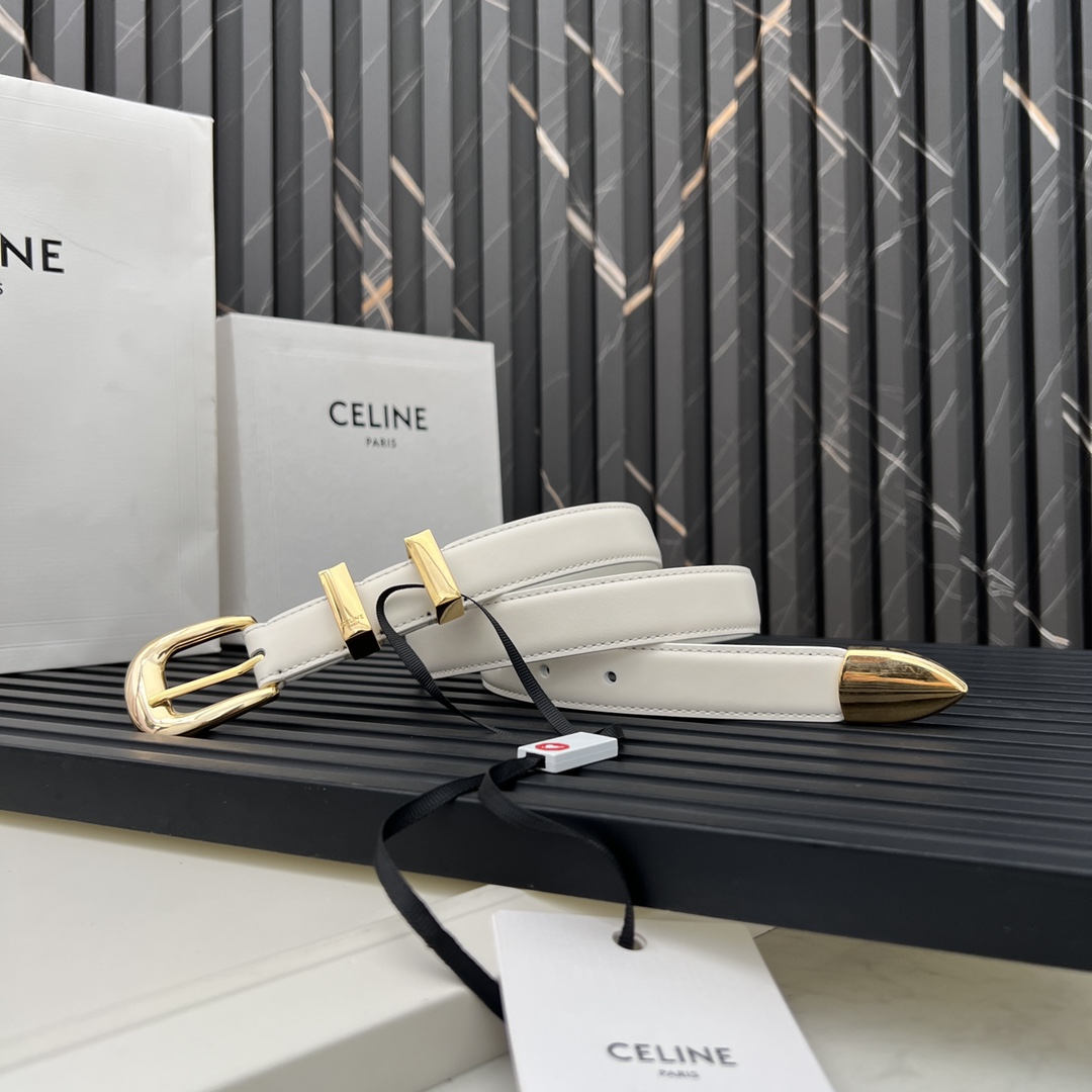 CELINE WESTERN medium belt in smooth calfskin