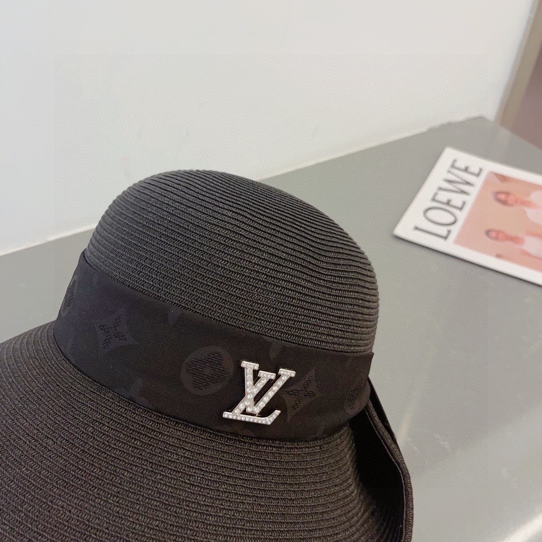 Louis Vuitton Straw Hat with Rolled Hem and Presbyopic Webbing