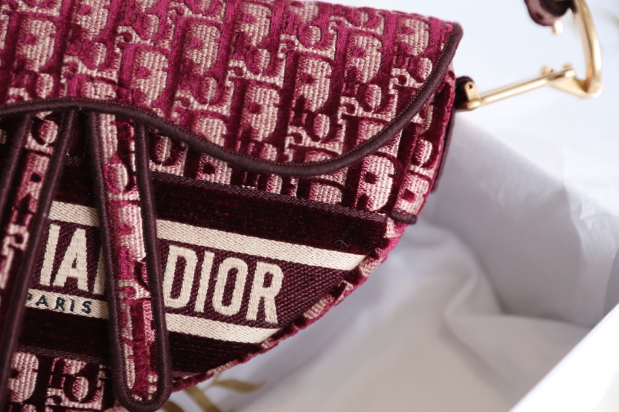 Dior Velvet Saddle Saddle Bag