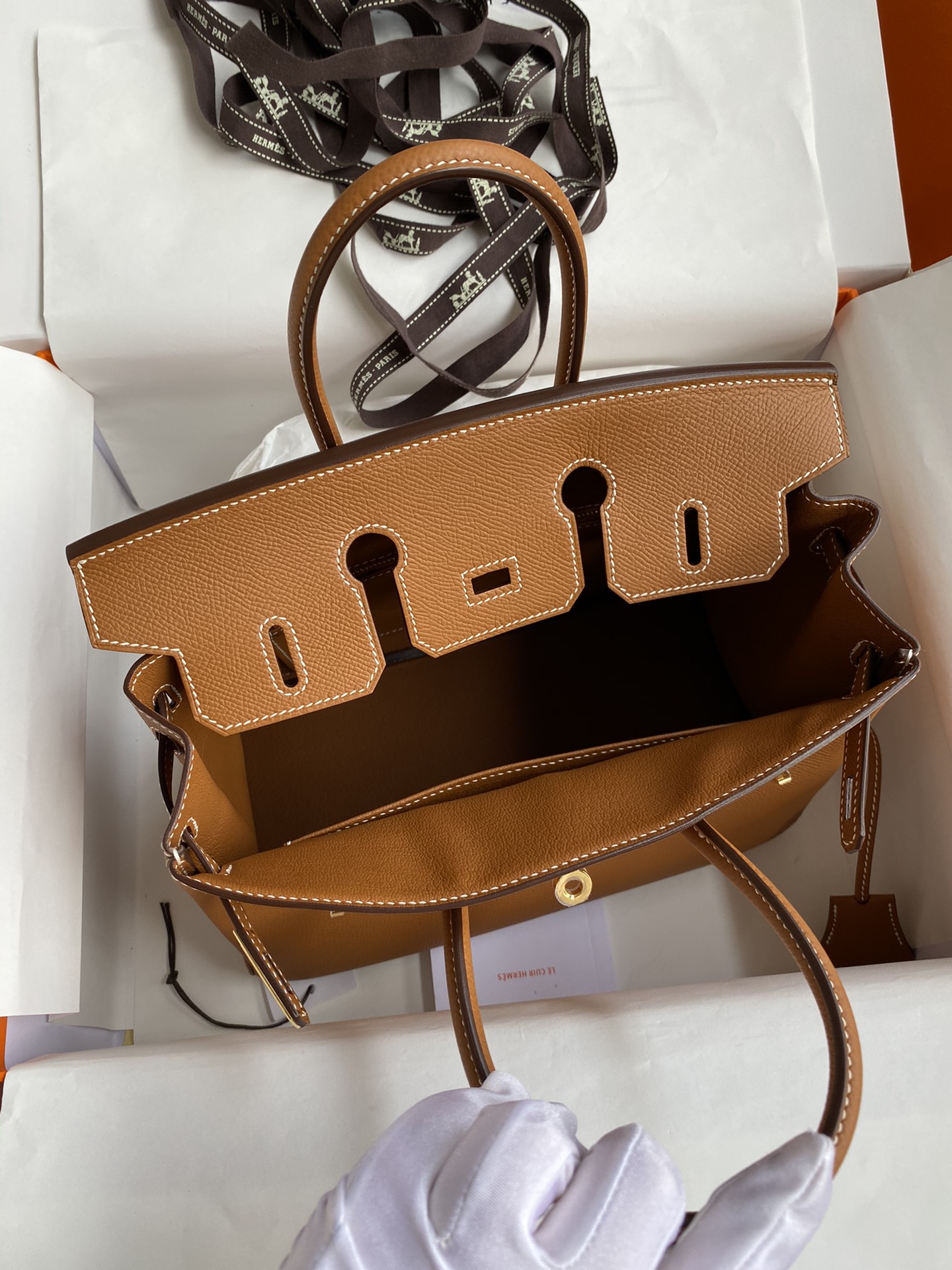 Birkin 25cm Epsom Leather Gold Brown Gold Buckle