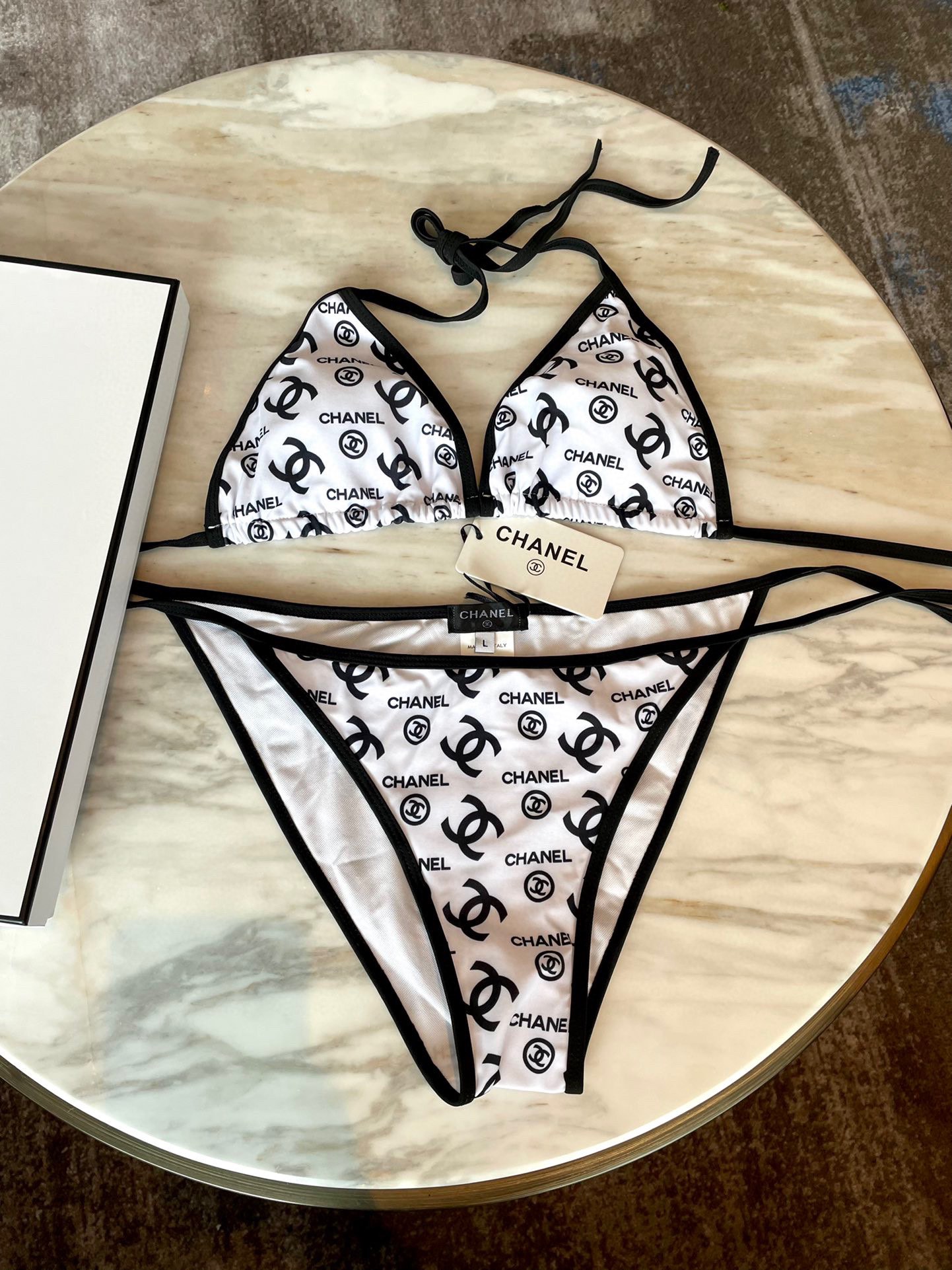 Chanel New Printed Bikini Swimsuit