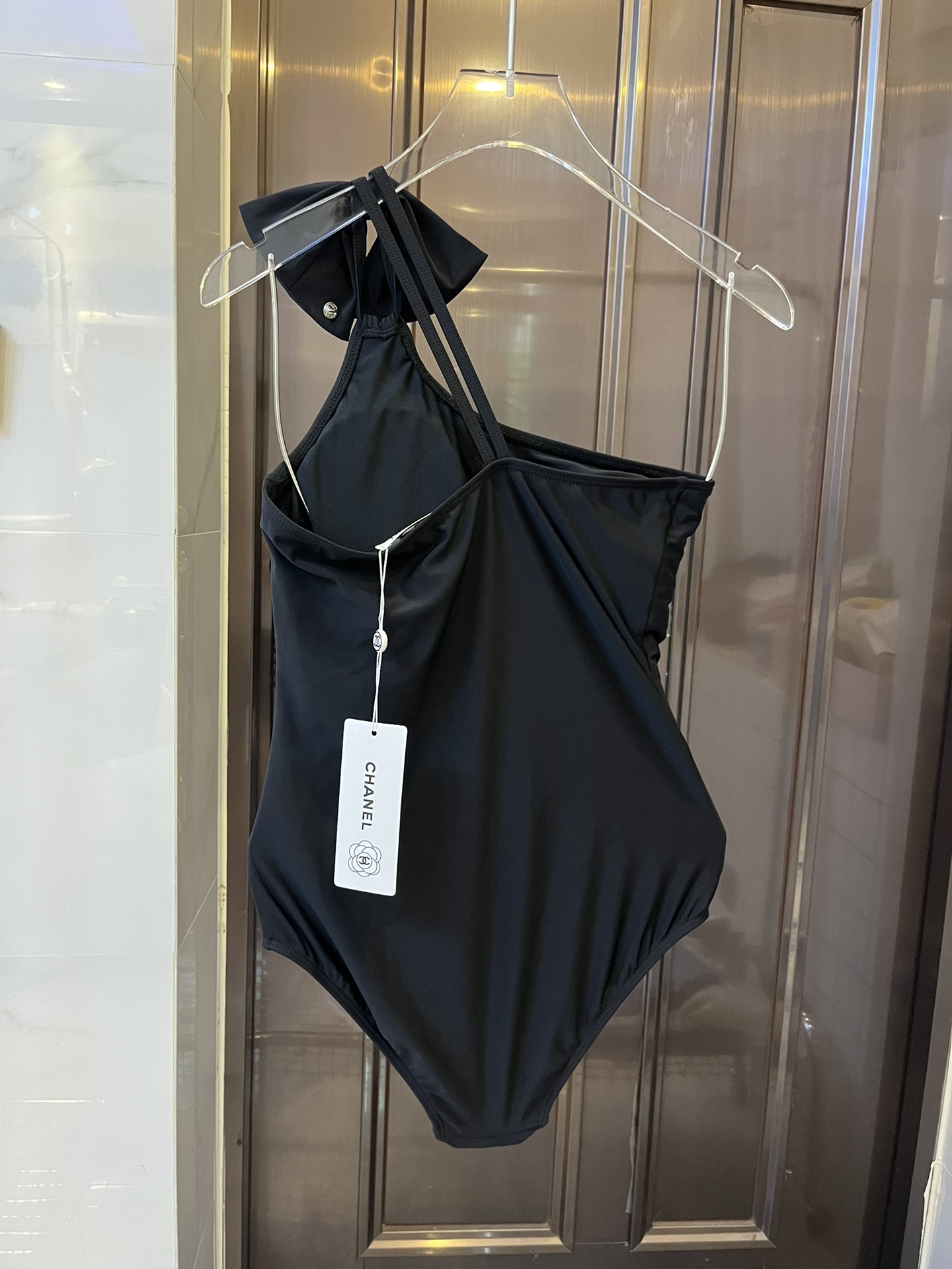 Chanel New one-piece swimming costume with one shoulder