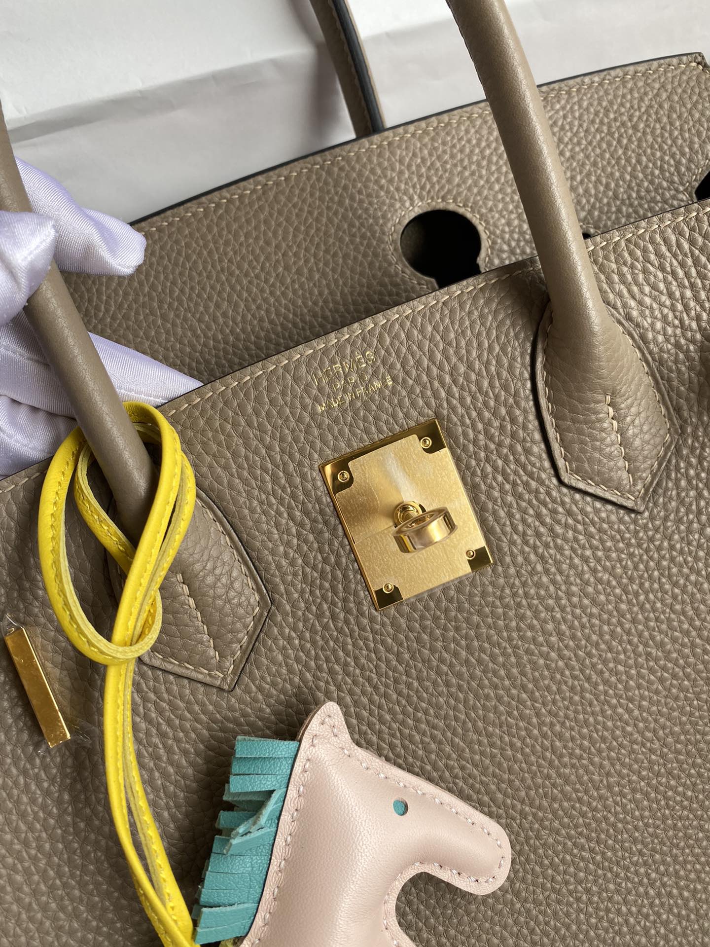 Birkin 25/30/35cm Imported Togo Leather Turtle Grey Gold Buckle