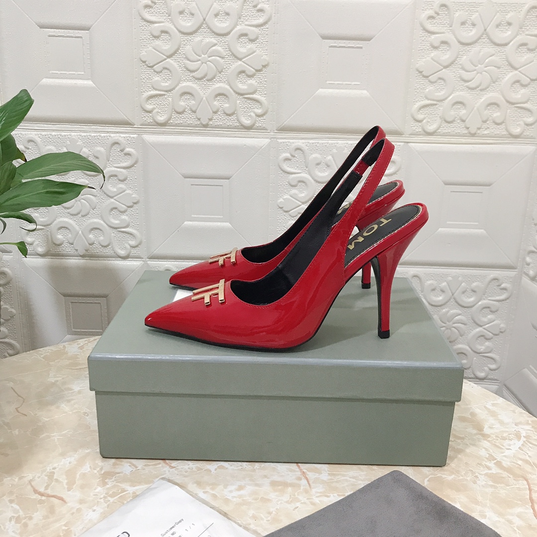 𝐓𝐎𝐌𝐅𝐎𝐑𝐃｜𝟐𝟎𝟐𝟑𝐒𝐒/𝐧𝐞𝐰 TOM high heeled bag toe sandals Original black leather outsole