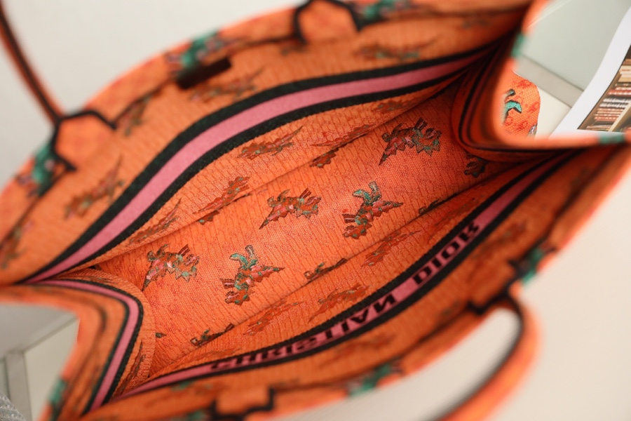 DIOR TOTE Orange dinosaur