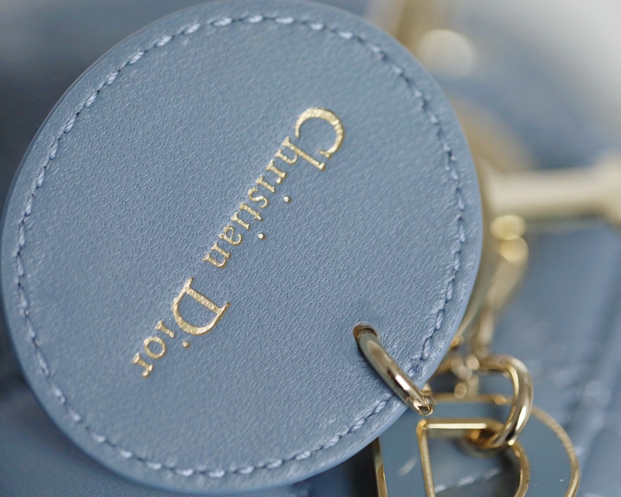 DIOR LADY three compartments blue enamel buckle