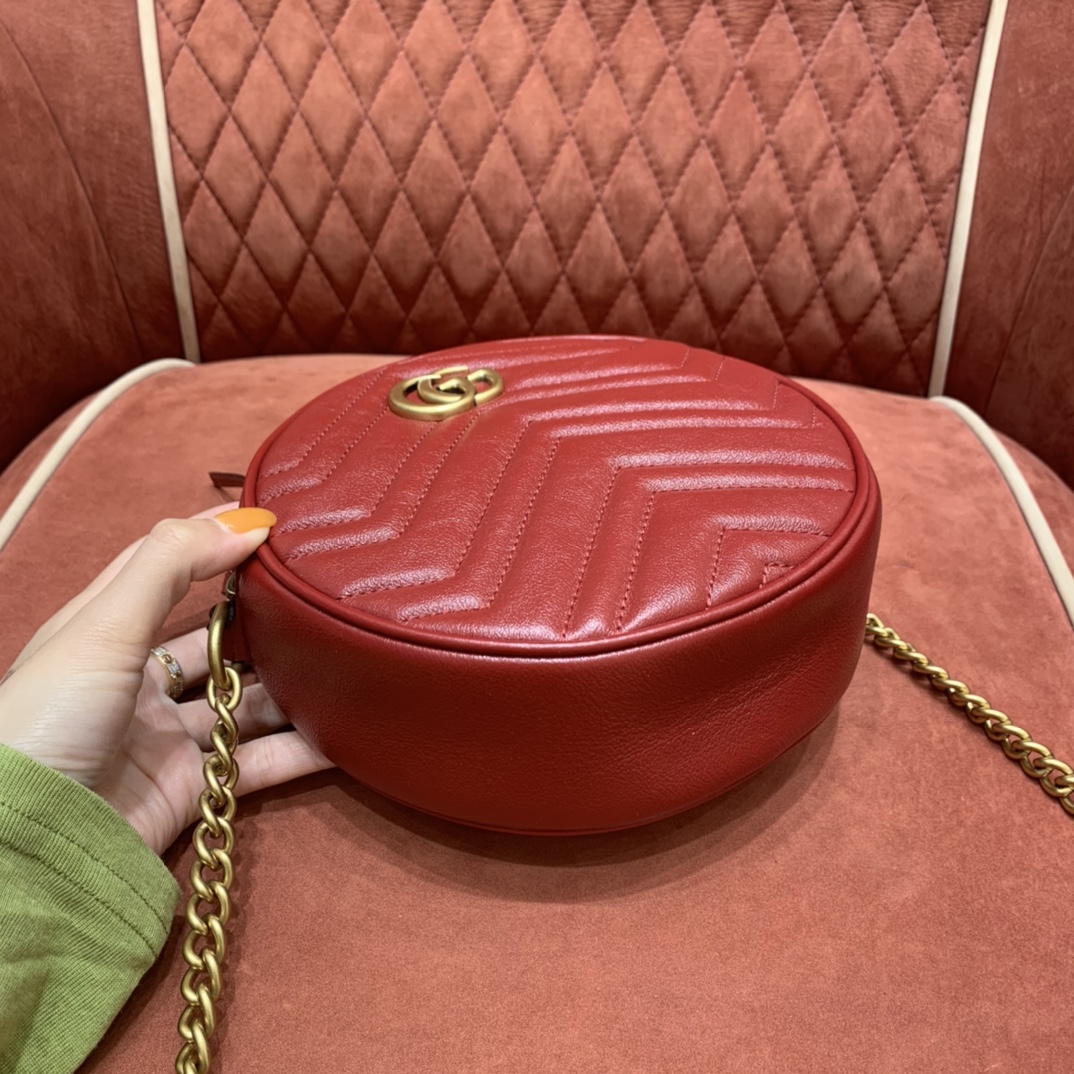 GUCCI marmont round cake full skin black #550154