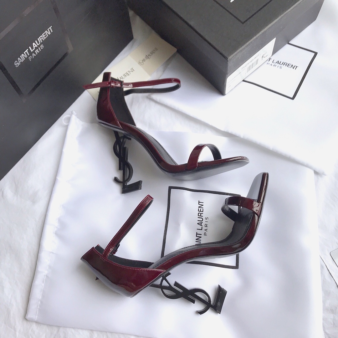 Saint Laurent 2020 newest Opyum sandals high heel sandals original open mold leather outsole
