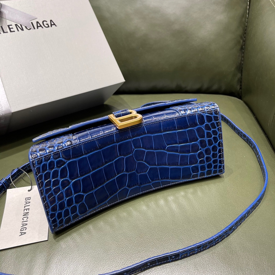 BALENCIAGA 𝐇𝐨𝐮𝐫𝐠𝐥𝐚𝐬𝐬𝐬 𝐒 crocodile-textured cowhide