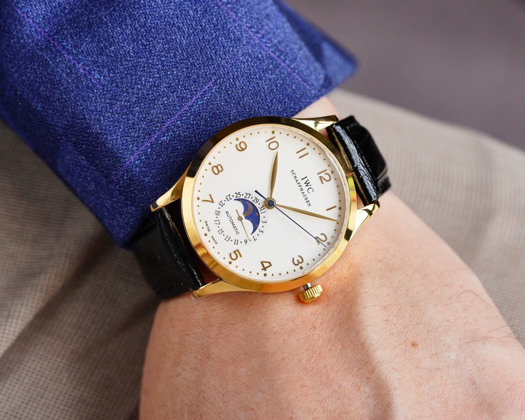 IWC- Moonphase Swiss ETA 2824-2 movement 316 stainless steel case