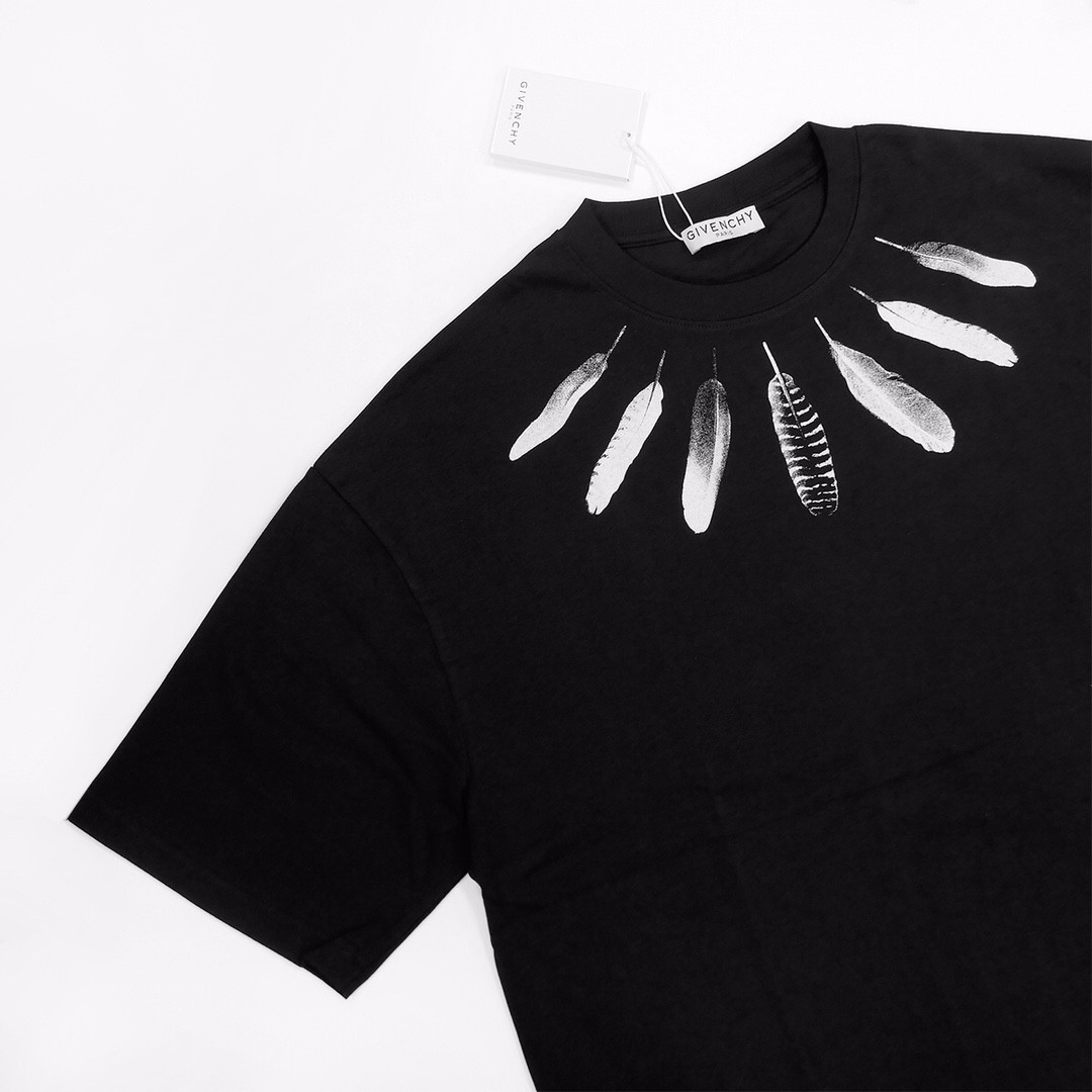 Givenchy 2024ss new summer feather print t-shirt