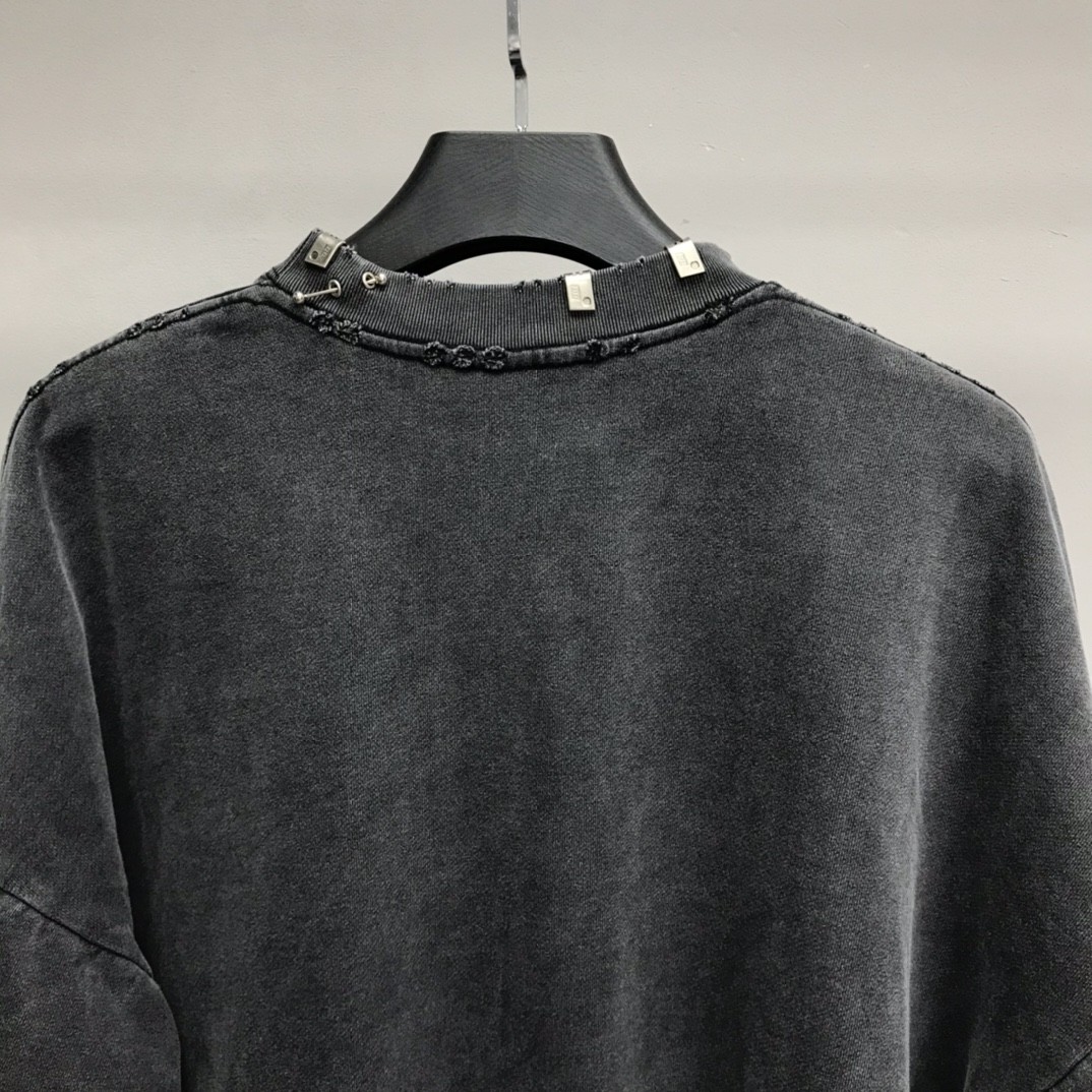 Balenciaga neckline hardware perforated hoodie