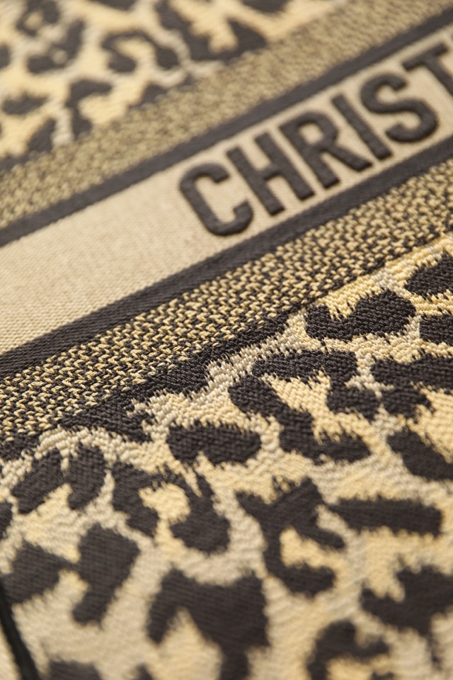 DIOR TOTE Leopard Print Shopping Bag