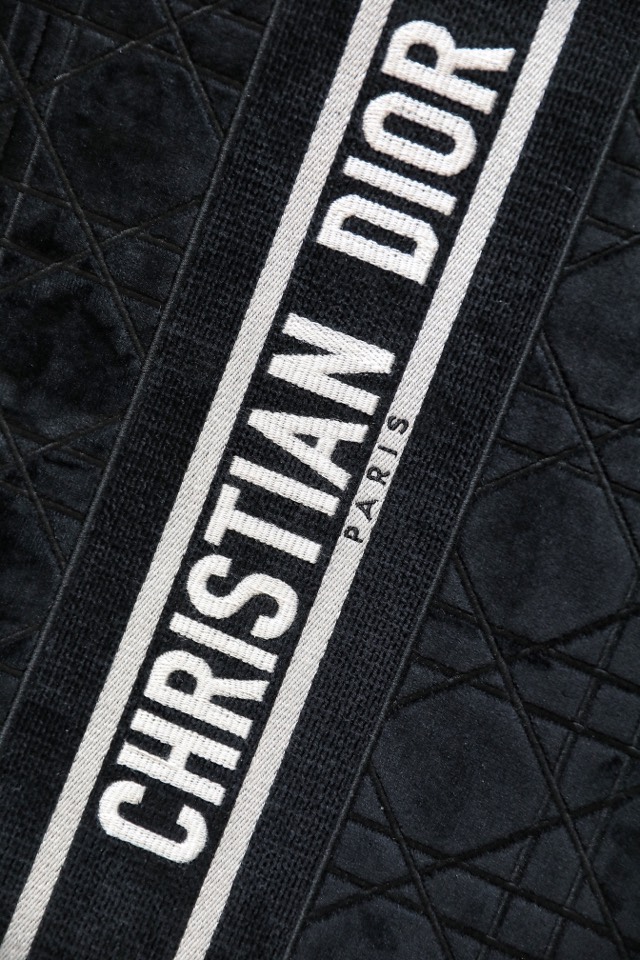 DIOR TOTE embroidered vine check black