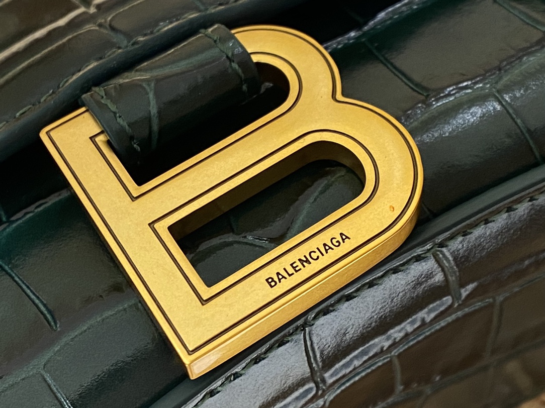 BALENCIAGA 𝐇𝐨𝐮𝐫𝐠𝐥𝐚𝐬𝐬 𝐗𝐒 crocodile-textured cowhide