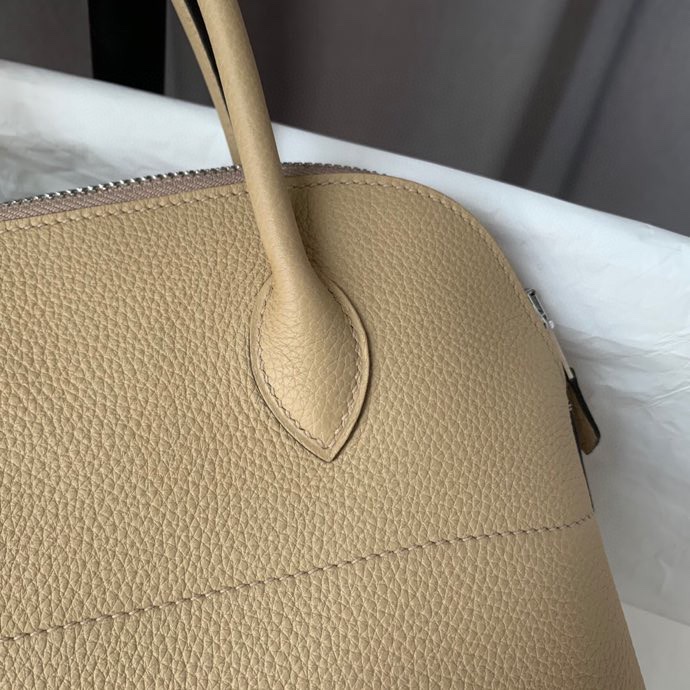 Bolide 27cm Imported calfskin Half hand waxed stitching Windbreaker Grey Silver buckle