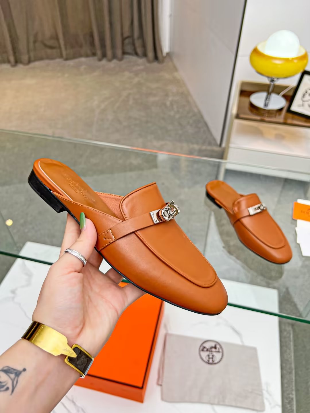 Hermes early spring new slippers