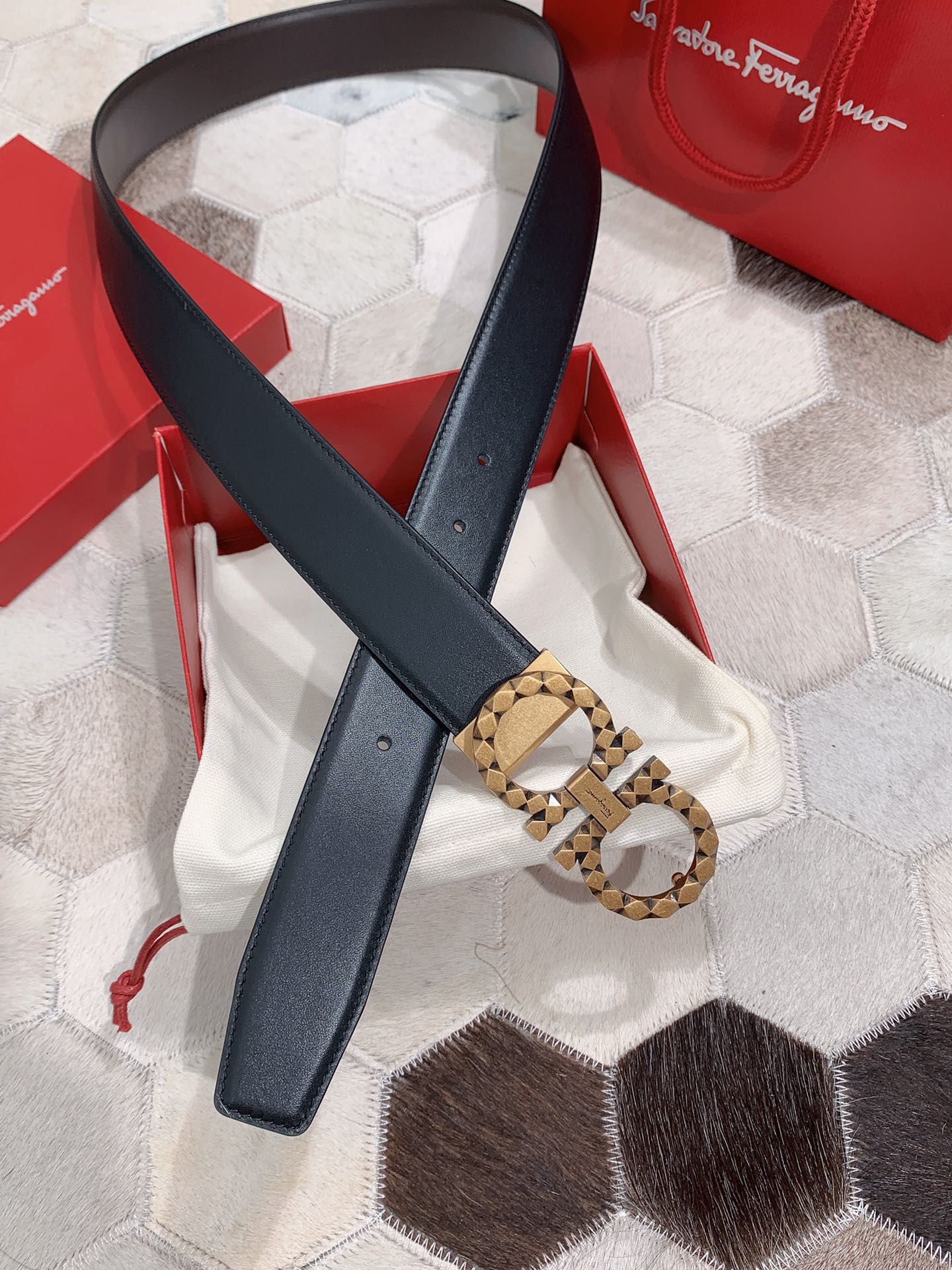 FERRAGAMO haute couture men's belt