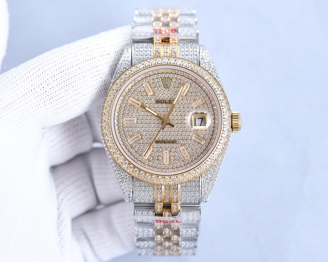 Rolex full diamond local luxury version 18k nanotechnology