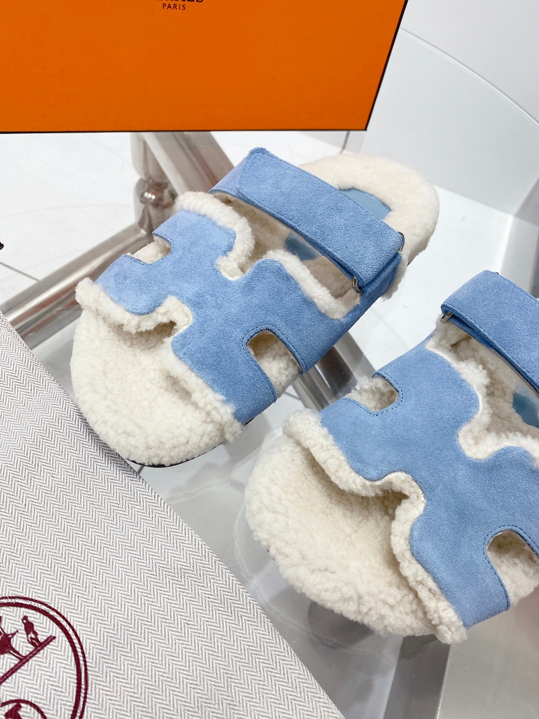 Hermes teddy fur uncle shoes