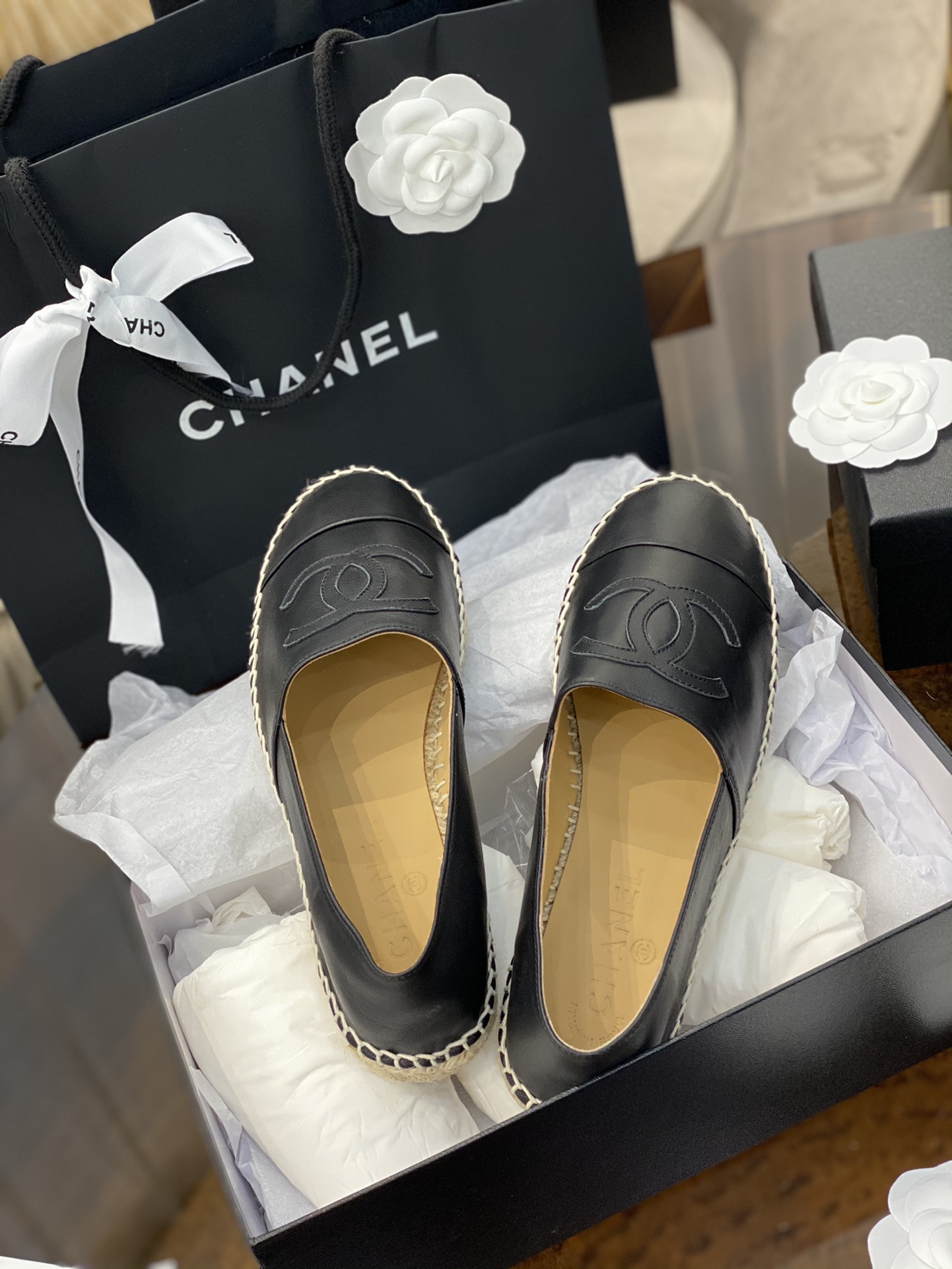 CHANEL fisherman shoes Chanel classic version of the original injection of rubber translucent rubber original color hemp sole
