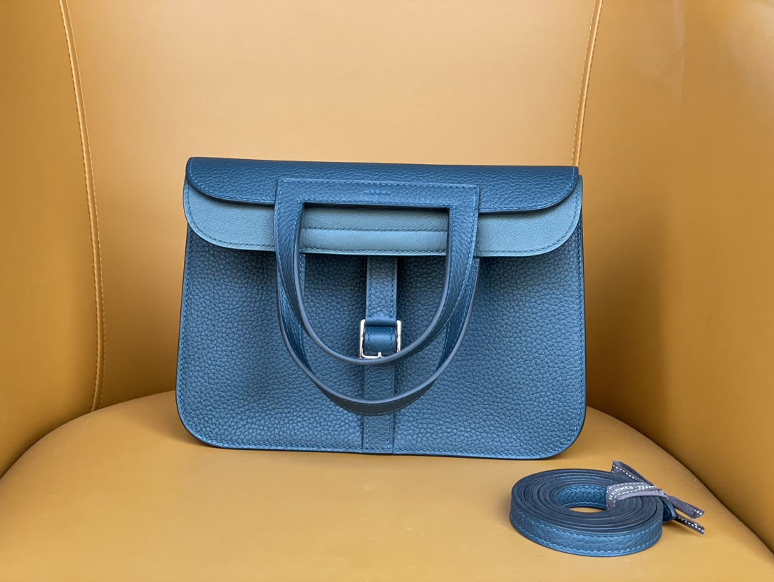 Halzan25 horseshoe wrap silver buckle pine green original TC leather