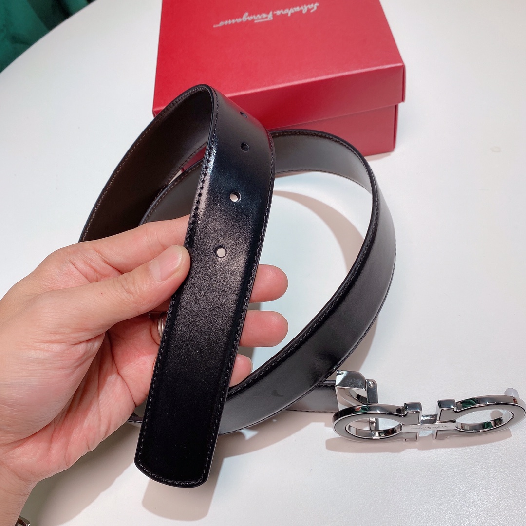 FERRAGAMO double-sided imported cowhide