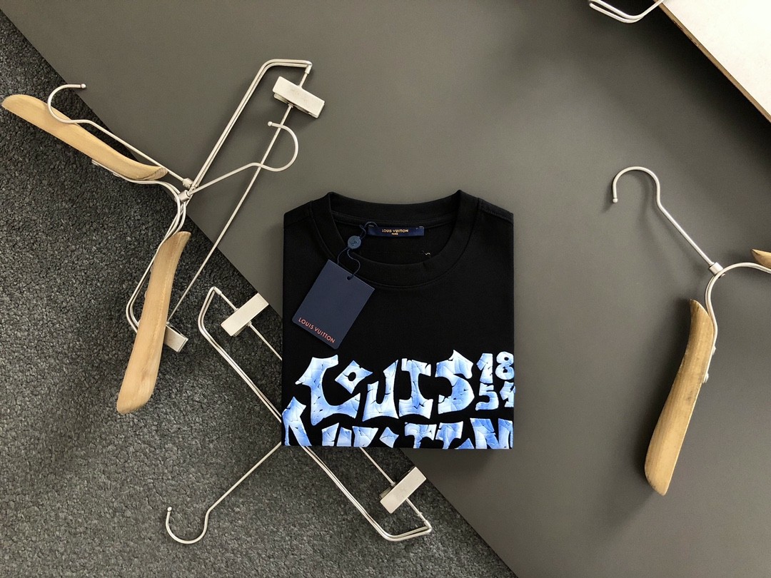 Louis Vuitton Three-dimensional foam letter doodle round-neck t-shirt