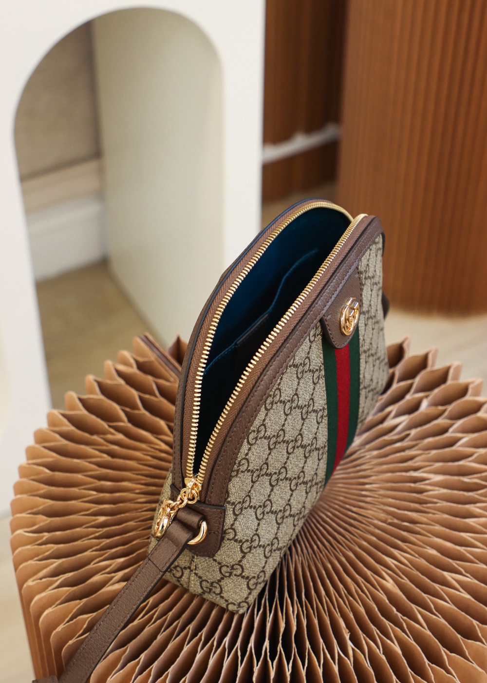 GUCCI upgraded version 𝐎𝐩𝐡𝐢𝐝𝐚 𝐆𝐆 small shell original leather #499621