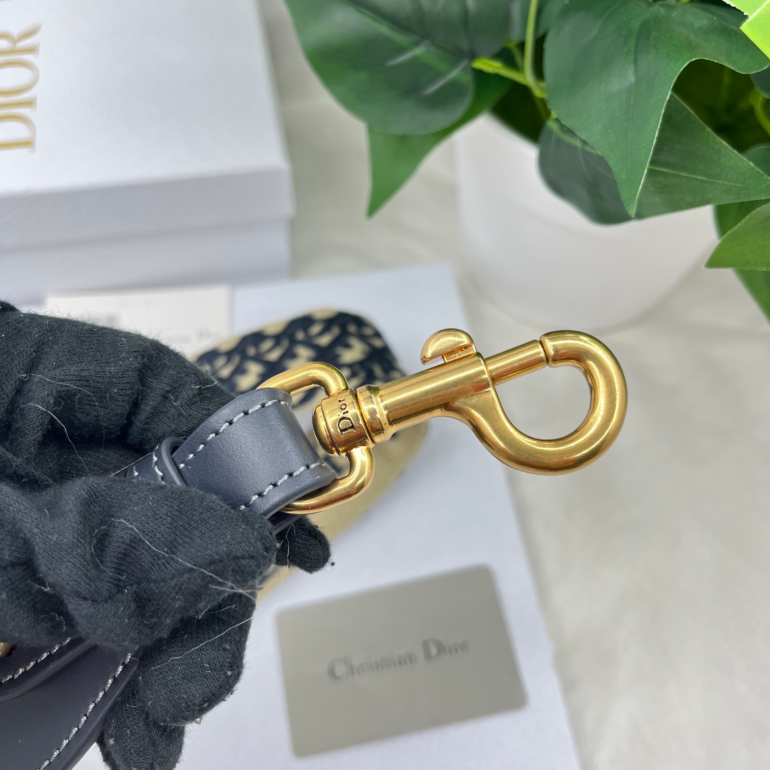 Dior Blue D shoulder strap