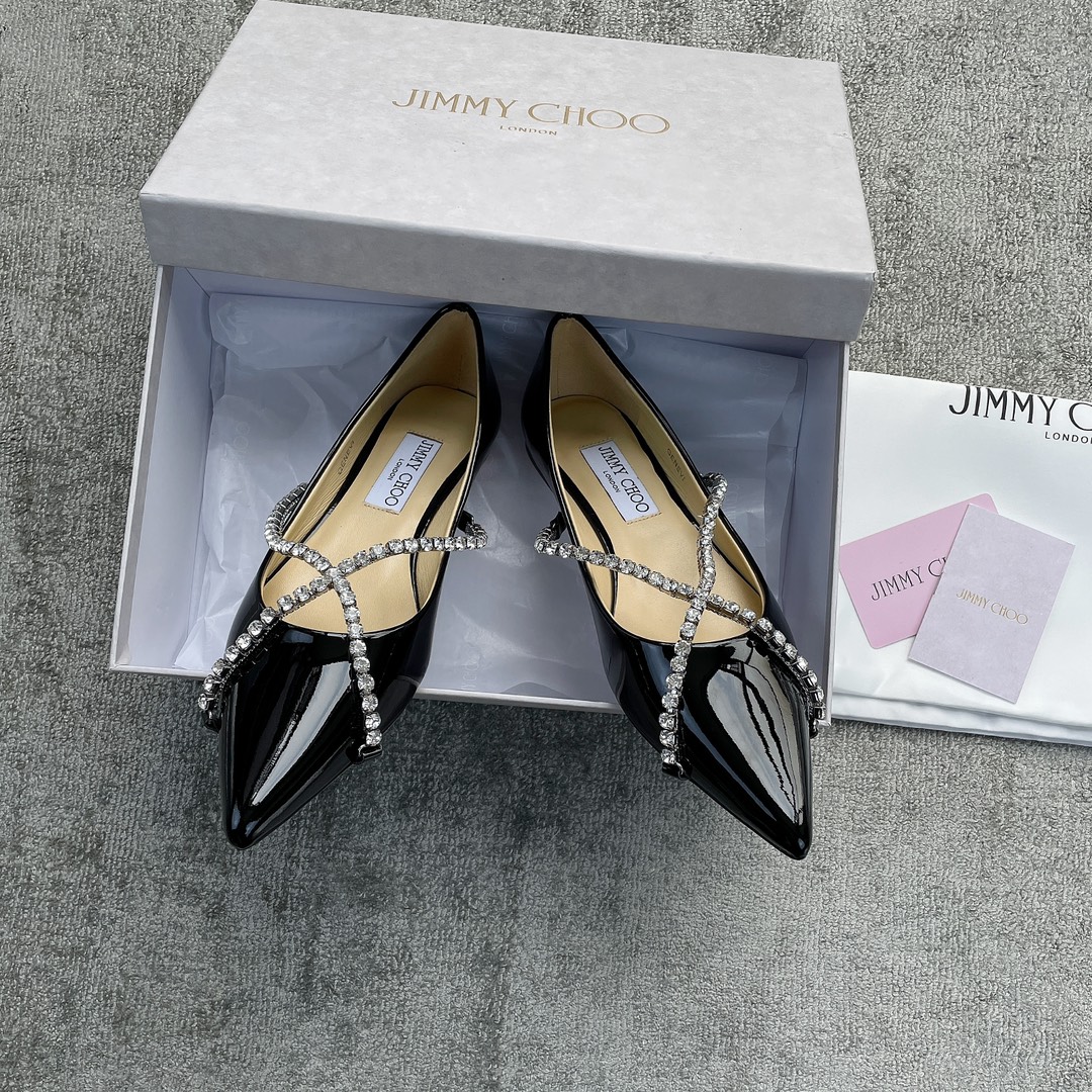 Jimmy Cho*o rhinestone pointed shoes