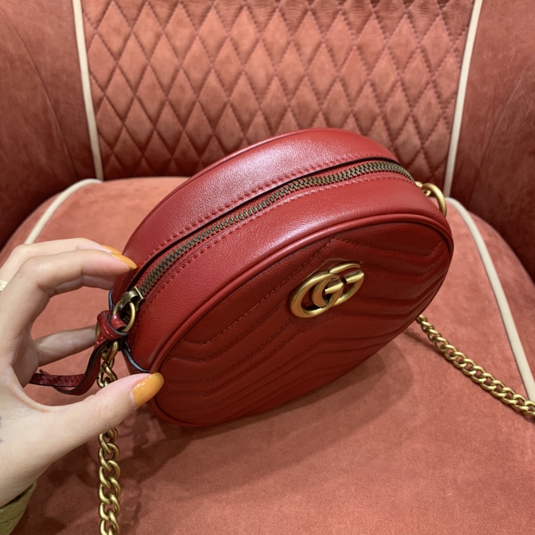 GUCCI marmont round cake full skin black #550154