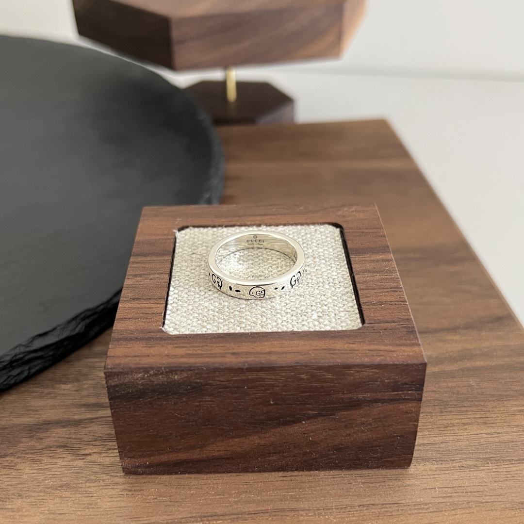 𝐆𝐮𝐜𝐜𝐢 925 Sterling Silver Ghost Elf Ring Size: 12# 14# 16# 18# 20# 22#