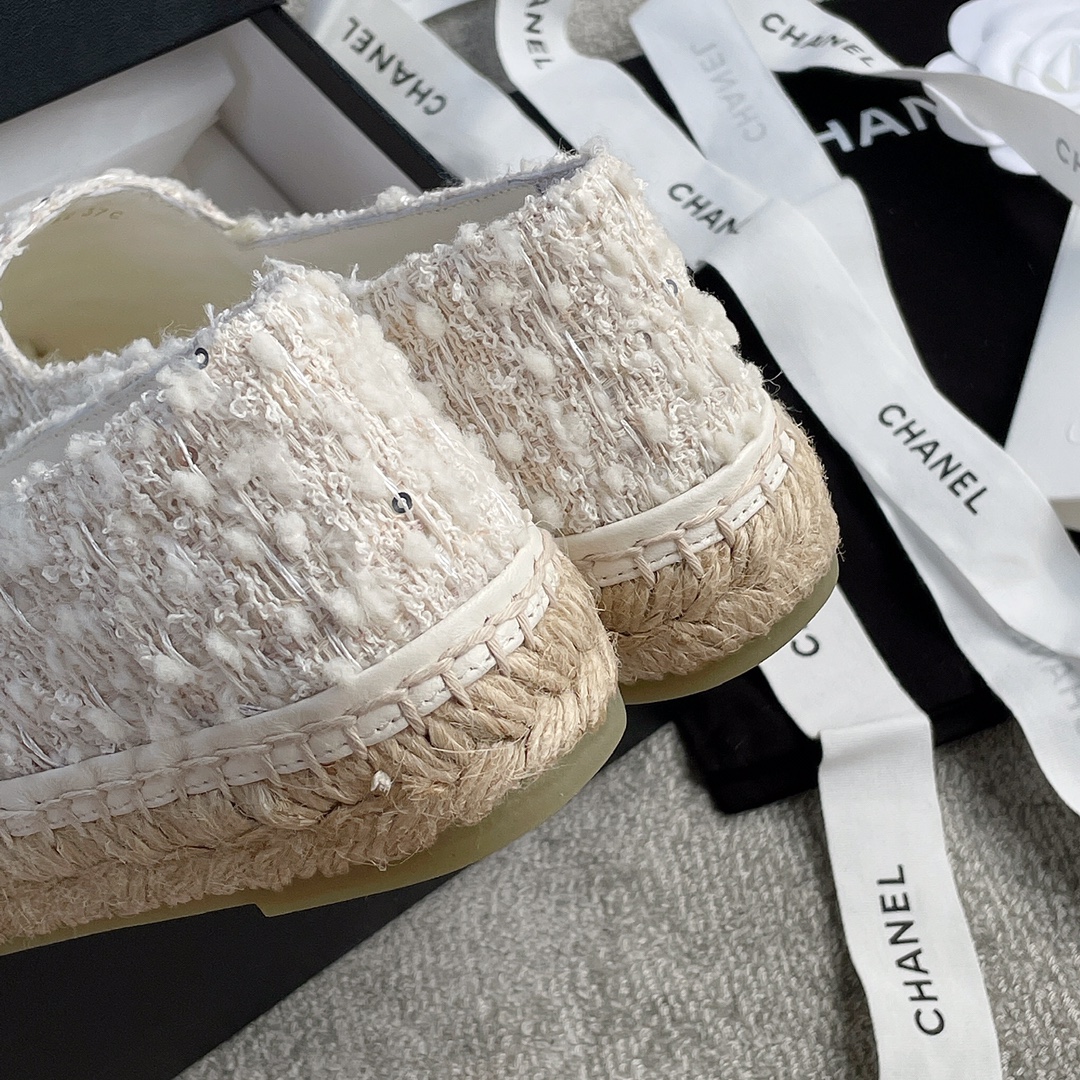 CHANEL fisherman shoes custom mixed sheepskin imported leather embryo leather upper soft inner cushion sheepskin