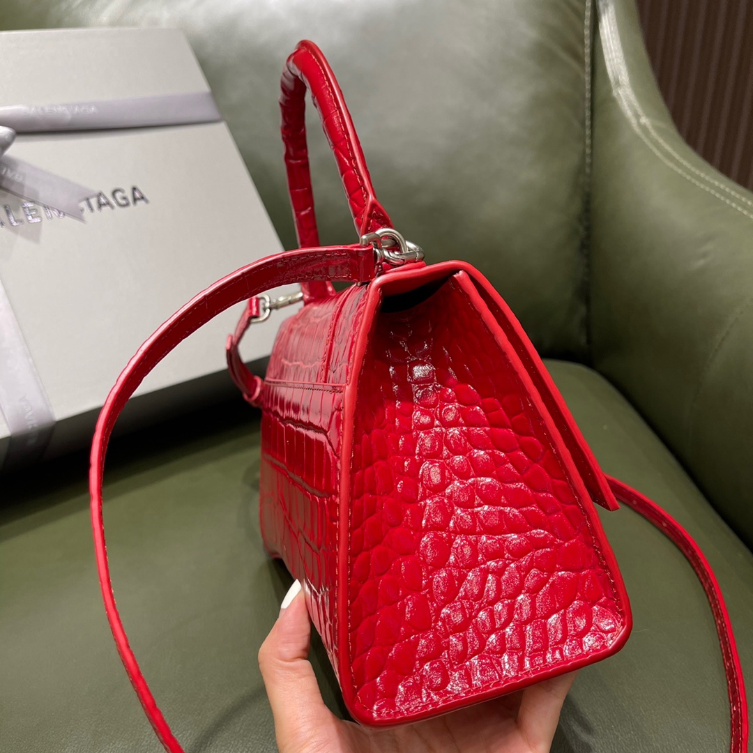 BALENCIAGA 𝐇𝐨𝐮𝐫𝐠𝐥𝐚𝐬𝐬𝐬 𝐒 crocodile-textured cowhide