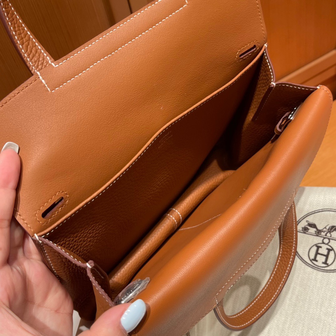 Halzan 25cm New stock tc leather 37 gold brown silver buckle