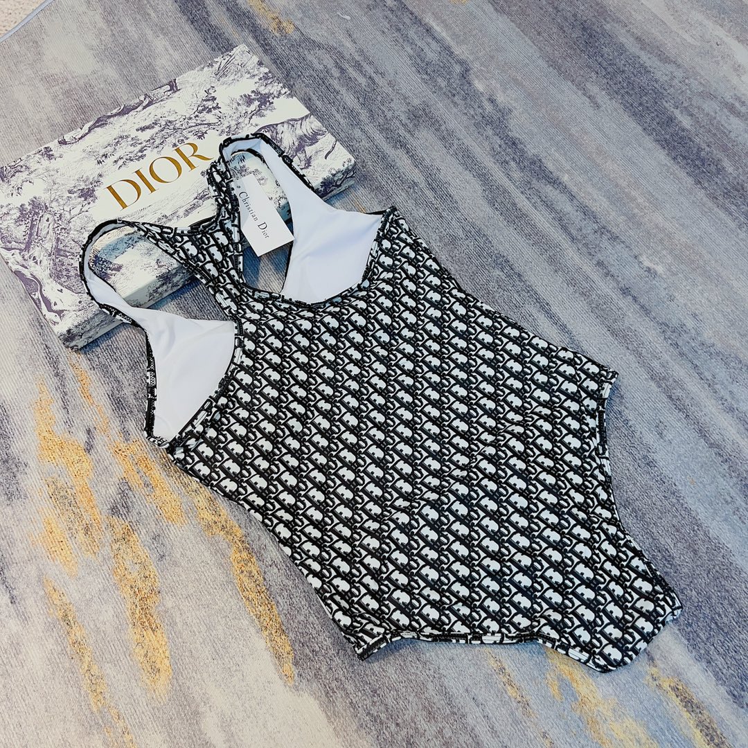 Dior long sleeve one piece swimsuit