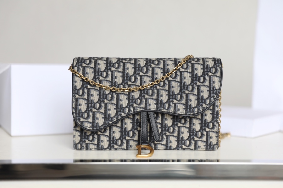 Saddle clutch bag old flower blue Oblique DR-58