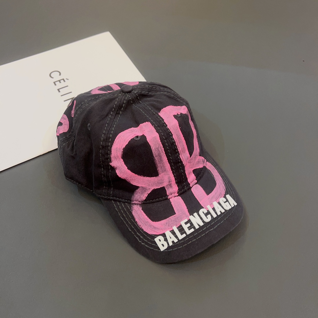 BALENCIAGA-bb printing baseball cap