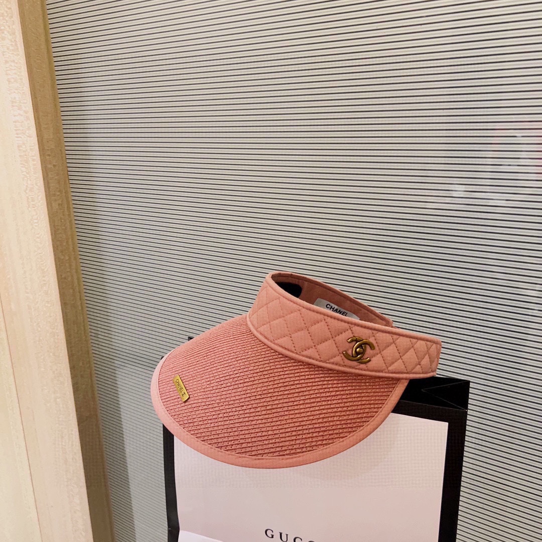 CHANEL sun visor empty top hat