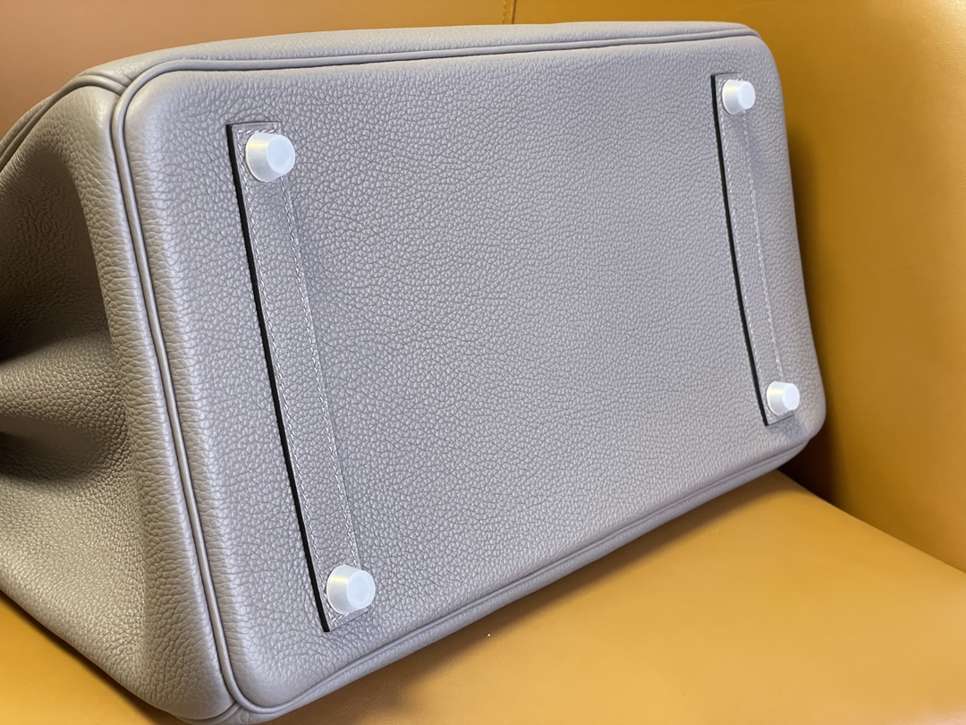 Birkin35 asphalt gray interior with denim blue togo leather silver buckle