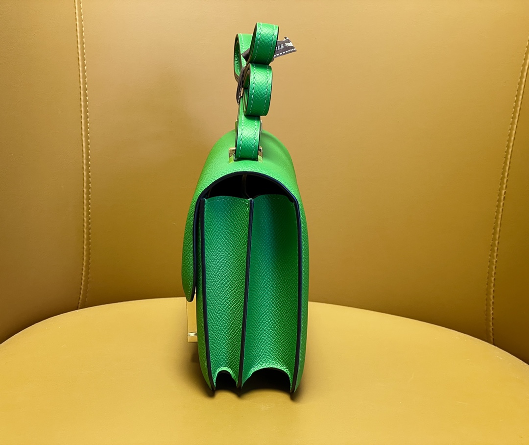 Kangkang 19 bamboo green epsom leather gold buckle